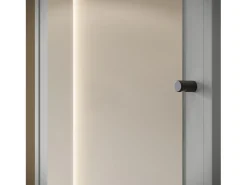 Guarda roupa moderna 90 cm roupeiro de entrada com espelho prateleiras e varão mate cinzento pallad