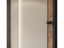 Guarda roupa moderna 90 cm roupeiro de entrada com espelho prateleiras e varão mate matera kastanien breslau