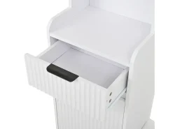 Guarda-roupa 6 em 1 100×30×180 cm - com 8 ganchos e banco para sapatos - com 2 gavetas e 1 porta - com sapateiro - branco