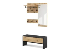 Guarda-roupa antracite/artesanal 90x30.1x40 selena