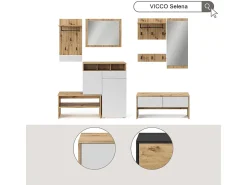 Guarda-roupa antracite/artesanal 90x30.1x40 selena
