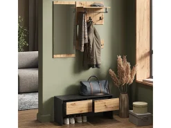 Guarda-roupa antracite/artesanal 90x30.1x40 selena