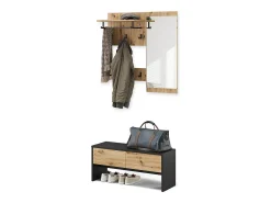 Guarda-roupa antracite/artesanal 90x30.1x40 selena