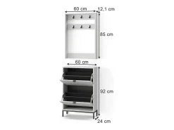 Guarda-roupa branco 60x24x92 eliza