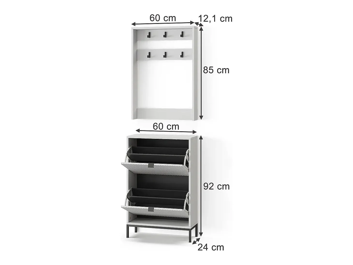 Guarda-roupa branco 60x24x92 eliza