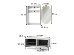 Guarda-roupa branco 100x40x45 eliza