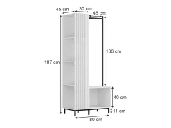 Guarda-roupa branco 80x45x187 zinto