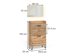 Guarda-roupa carvalho wotan 59.8x25x100 amber
