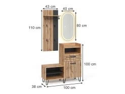 Guarda-roupa carvalho wotan 100x38x100 amber