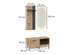 Guarda-roupa carvalho wotan 100x38x100 amber
