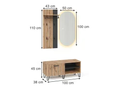 Guarda-roupa carvalho wotan 43x26.6x110 amber