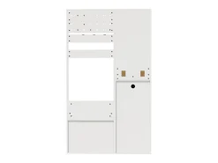 Guarda-roupa com espelho - 105 x 38 x 180 cm - com ganchos + 2 gavetas + 1 porta - aglomerado - branco