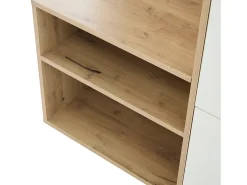 Guarda-roupa de entrada 100×38,5×190 cm - com espelho e organizador de sapatos - com 1 gaveta e 2 compartimentos - branco + natural