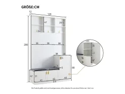 Guarda-roupa de entrada moderno - com cabideiro e armazenamento para sapatos - Banco com armazenamento - com 3 ganchos - Branco
