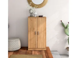 Guarda-roupa moderno de carvalho natural para corredor de sapatos Rhin