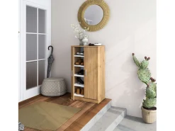 Guarda-roupa moderno de carvalho natural para corredor de sapatos Rhin