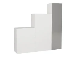 Guarda-roupa modular com 1 espelho e 3 portas branco - TELEZA