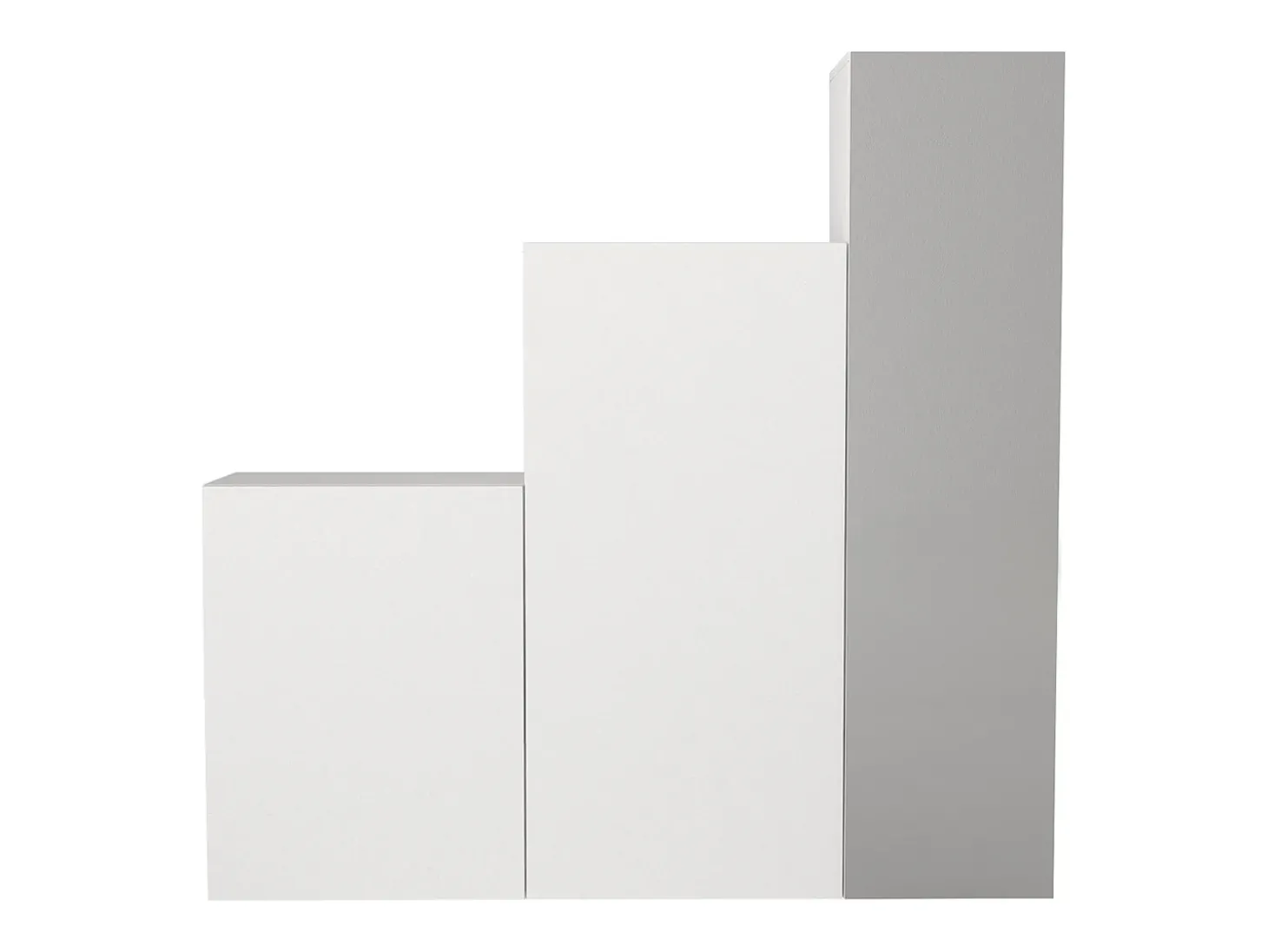 Guarda-roupa modular com 1 espelho e 3 portas branco - TELEZA