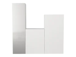 Guarda-roupa modular com 1 espelho e 3 portas branco - TELEZA