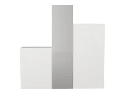 Guarda-roupa modular com 1 espelho e 3 portas branco - TELEZA