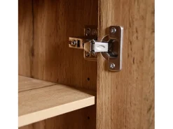 Hall de Entrada com Espelho e Móvel para Sapatos - Natural & Preto - Espaçoso e Elegante