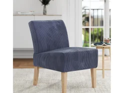 Hazen | Cadeira Lounge em Tecido Azul Marinho