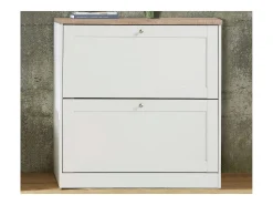 Heide | Sapateira com 2 portas basculantes em Wood Look White