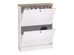 Heide | Sapateira com 2 portas basculantes em Wood Look White