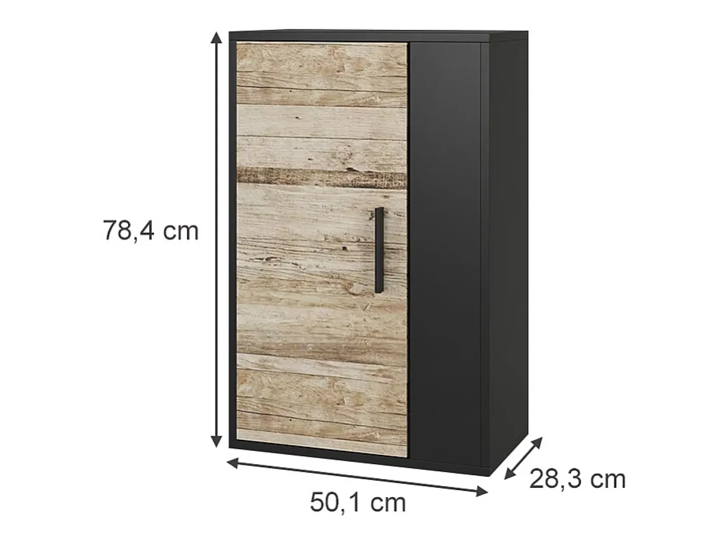 Hängeschrank carvalho preto/areia 50.1x28.3x78.4 berno