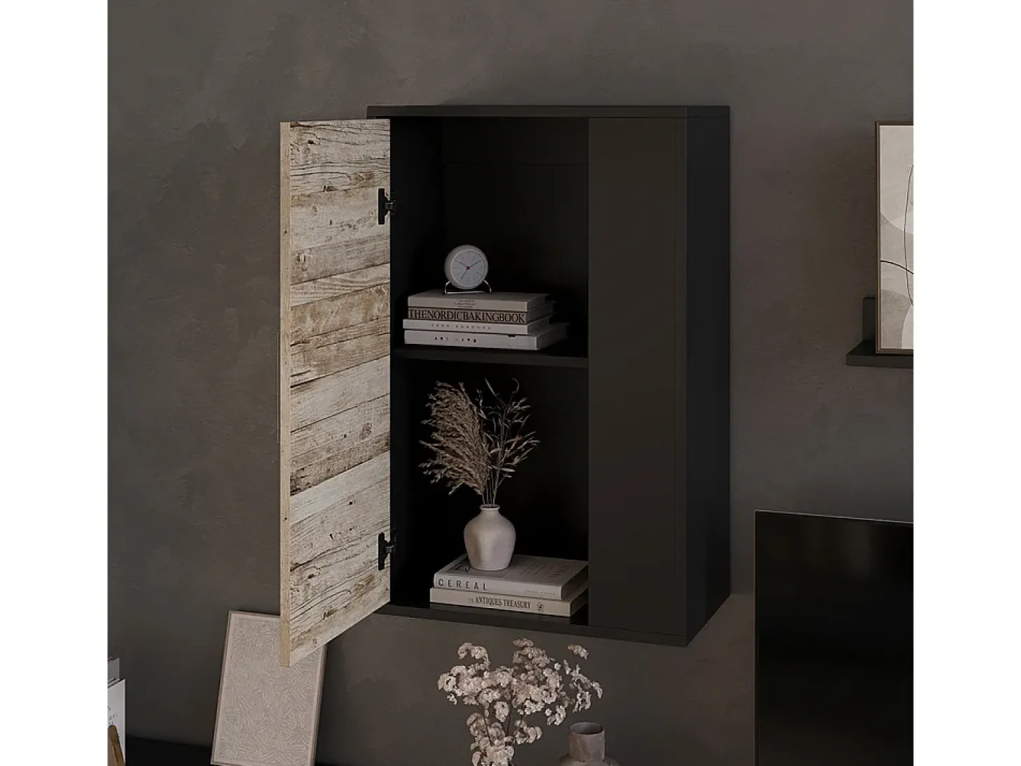 Hängeschrank carvalho preto/areia 50.1x28.3x78.4 berno