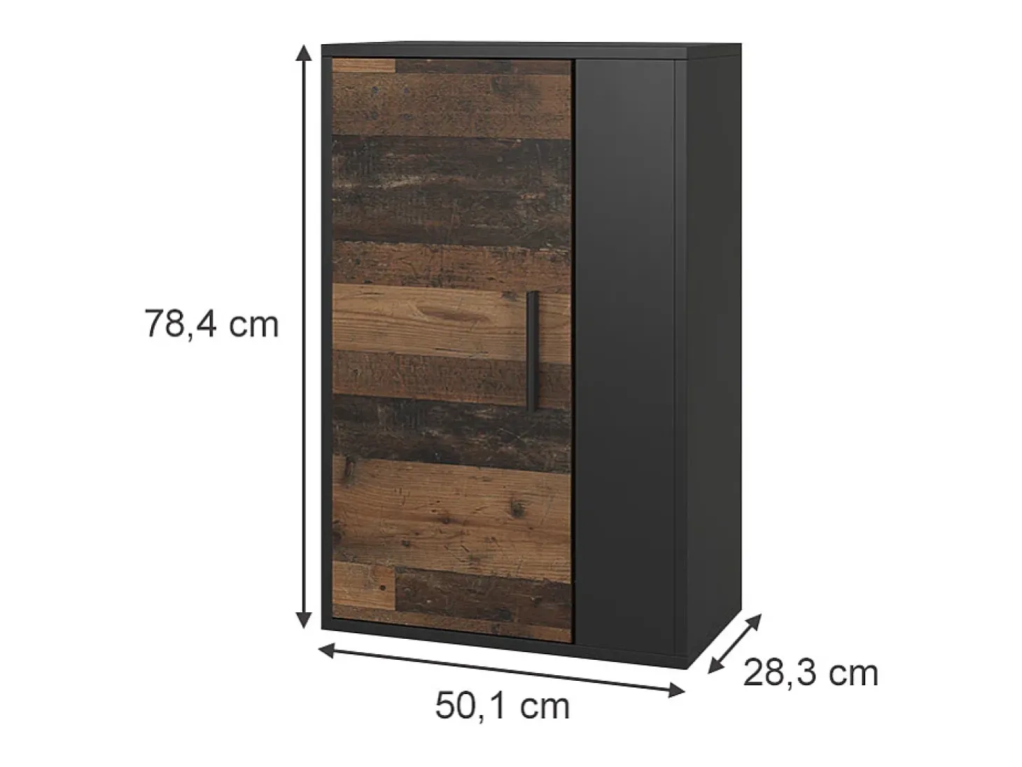 Hängeschrank preto/estilo antigo 50.1x28.3x78.4 berno