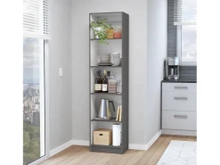Home Xs Estante de livros em melamina, com 5 prateleiras e design elegante 180.60 cm X 45 cm X 29.89 cm , Multicolor