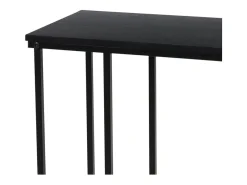 H&S Collection Mesa auxiliar con superficie de MDF negro