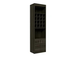 Kava Espresso Melamine Bar Cabinet with Cup Shelf and Lower Cabinet, 180.6 cm X 51 cm X 34 cm, Multicolor