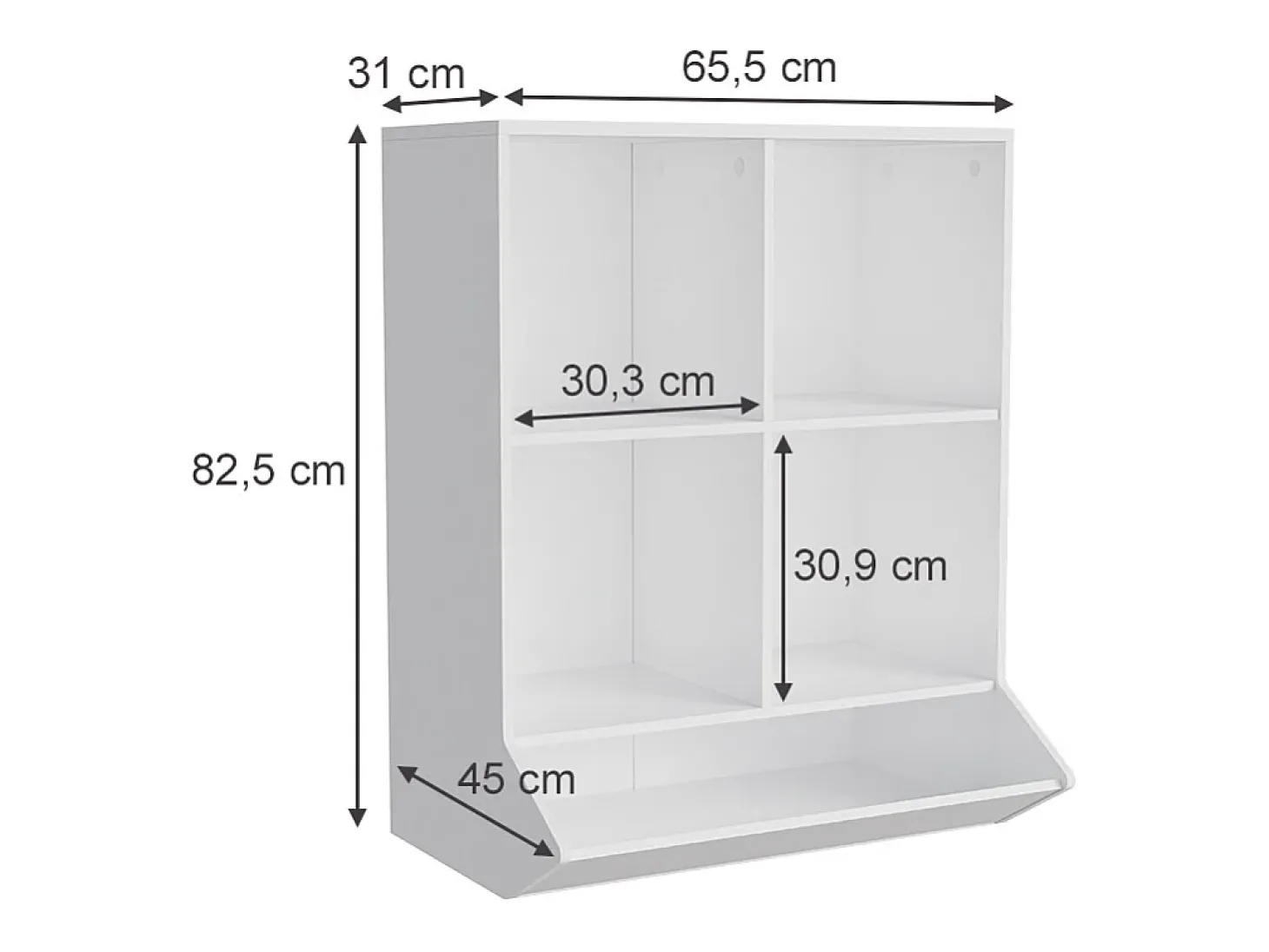 Kinderregal branco 65.5x31x82.5 conny