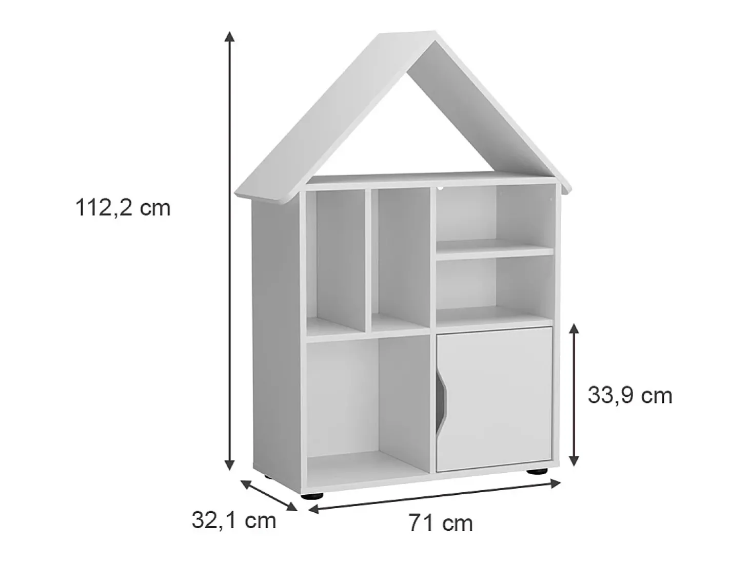 Kinderregal branco 71x32.1x112.2 estell