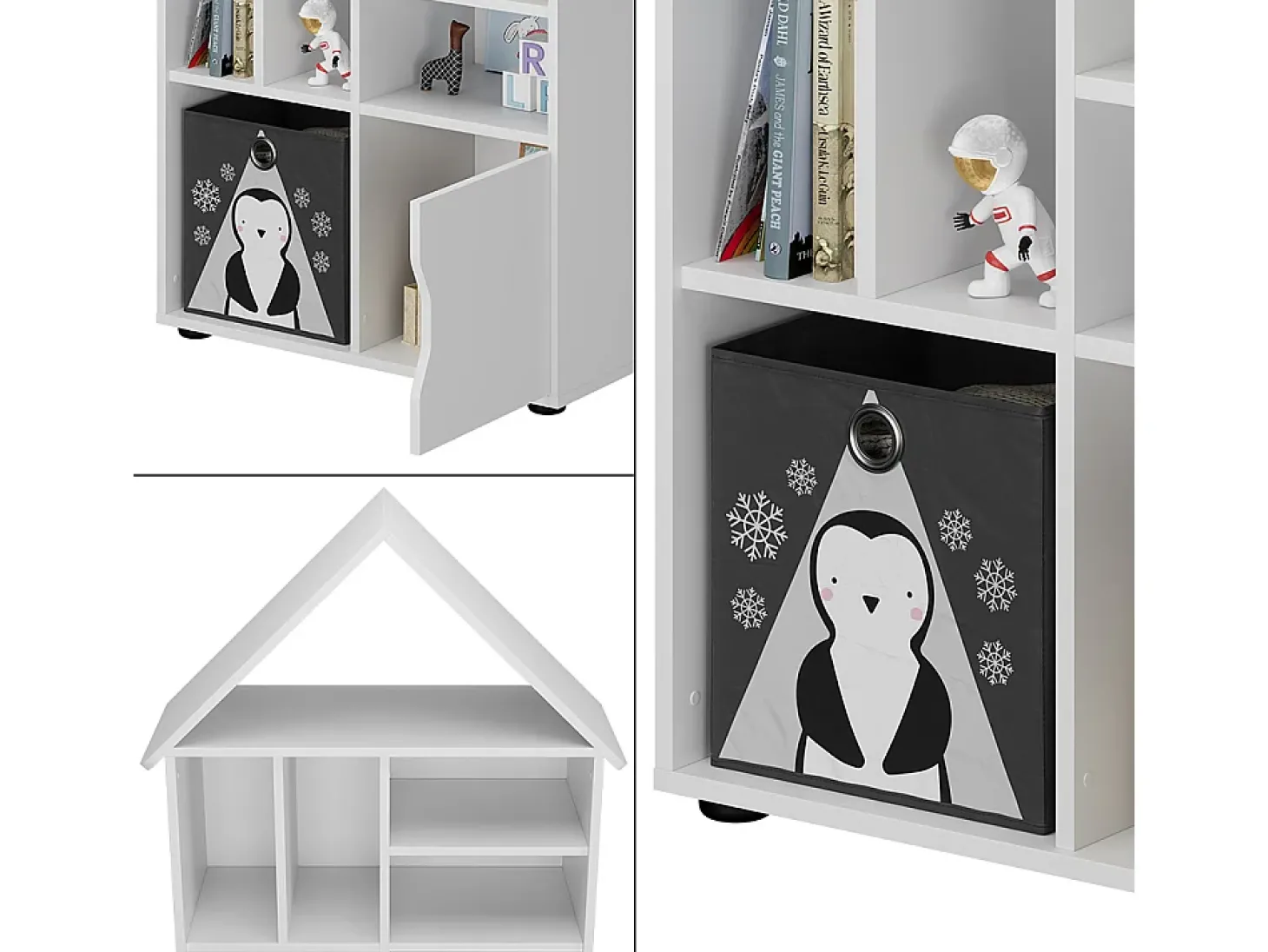Kinderregal branco 71x32.1x112.2 estell