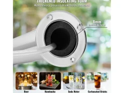 Kit de Coluna de Cerveja SucceBuy, Kit de Coluna de Cerveja com Duplo Robô, Distribuidor de Cerveja e Bebida de Aço Inoxidável, para Bar Restaurante