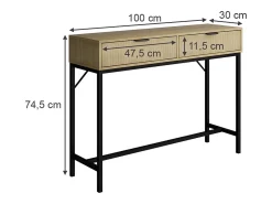 Konsolentisch carvalho 100x30x75 lennox