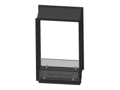 Lareira a Bioetanol 2 Lados 1000 Slim Vert Embutida com Duas Frentes - Preto Fosco, com Vidro, Queimador de 1L, Design Moderno
