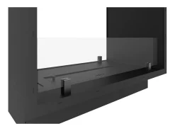 Lareira a Bioetanol 2 Lados 1000 Slim Vert Embutida com Duas Frentes - Preto Fosco, com Vidro, Queimador de 1L, Design Moderno