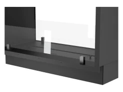 Lareira a Bioetanol 2 Lados 1400 Slim Vert Embutida com Duas Frentes - Preto Fosco, com Vidro, Queimador de 1,2L, Design Moderno