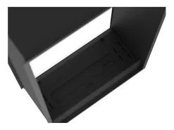 Lareira a Bioetanol 2 Lados 1400 Slim Vert Embutida com Duas Frentes - Preto Fosco, com Vidro, Queimador de 1,2L, Design Moderno