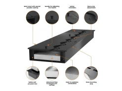 Lareira a Bioetanol 2 Lados 1600 Slim Vert Embutida com Duas Frentes - Preto Fosco, com Vidro, Queimador de 1,2L, Design Moderno
