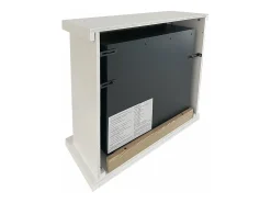 Lareira a bioetanol Biofireplace de piso Estocolmo em madeira branca L75xD24xH68 cm
