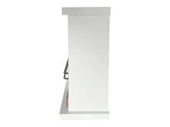 Lareira a bioetanol Biofireplace de piso Estocolmo em madeira branca L75xD24xH68 cm