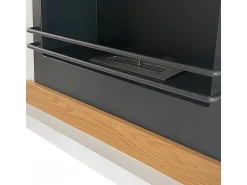 Lareira a bioetanol Biofireplace de piso Estocolmo em madeira branca L75xD24xH68 cm