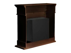 Lareira a bioetanol Biolareira de piso Cambridge em madeira marrom 110x37x102h