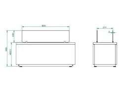 Lareira a bioetanol Cotopaxi, Lareira ecológica, Lareira sem fumo, Aquecedor a etanol, Fabricado em Itália, 40x100 h40 cm, Branco