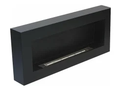Lareira a bioetanol de parede Siena Preto L 90 x D 12 x H 40